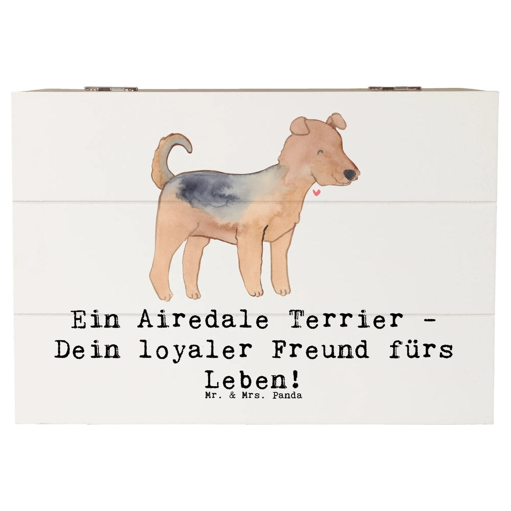 Holzkiste Airedale Terrier Holzkiste, Kiste, Schatzkiste, Truhe, Schatulle, XXL, Erinnerungsbox, Erinnerungskiste, Dekokiste, Aufbewahrungsbox, Geschenkbox, Geschenkdose, Hund, Hunderasse, Rassehund, Hundebesitzer, Geschenk, Tierfreund, Schenken, Welpe