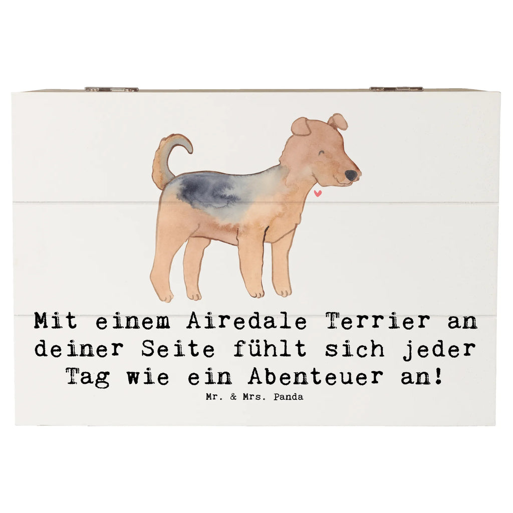 Holzkiste Airedale Terrier Abenteuer Holzkiste, Kiste, Schatzkiste, Truhe, Schatulle, XXL, Erinnerungsbox, Erinnerungskiste, Dekokiste, Aufbewahrungsbox, Geschenkbox, Geschenkdose, Hund, Hunderasse, Rassehund, Hundebesitzer, Geschenk, Tierfreund, Schenken, Welpe