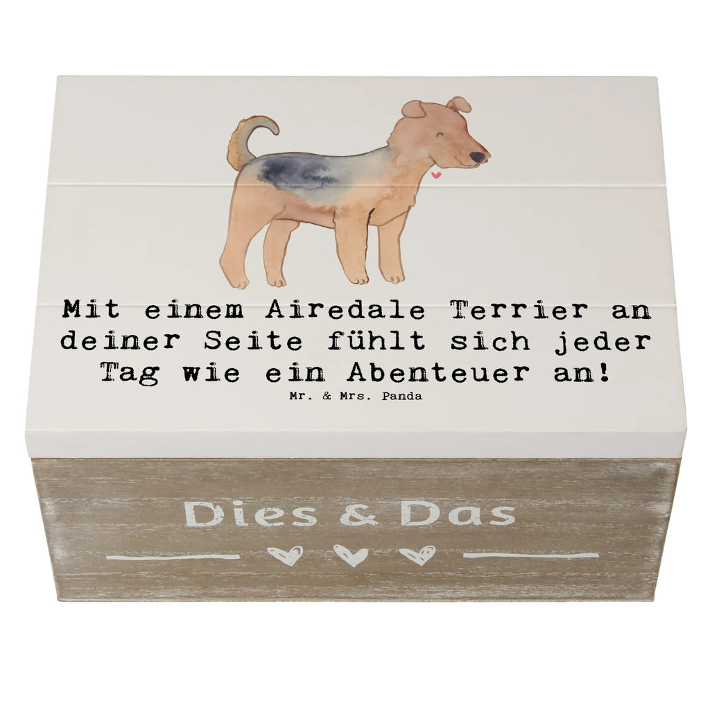 Holzkiste Airedale Terrier Abenteuer Holzkiste, Kiste, Schatzkiste, Truhe, Schatulle, XXL, Erinnerungsbox, Erinnerungskiste, Dekokiste, Aufbewahrungsbox, Geschenkbox, Geschenkdose, Hund, Hunderasse, Rassehund, Hundebesitzer, Geschenk, Tierfreund, Schenken, Welpe