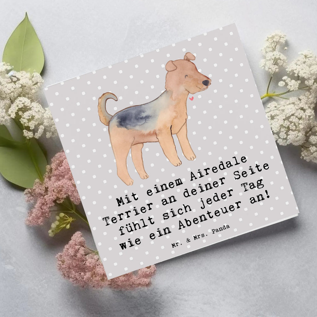 Deluxe Karte Airedale Terrier Abenteuer Karte, Grußkarte, Klappkarte, Einladungskarte, Glückwunschkarte, Hochzeitskarte, Geburtstagskarte, Hochwertige Grußkarte, Hochwertige Klappkarte, Hund, Hunderasse, Rassehund, Hundebesitzer, Geschenk, Tierfreund, Schenken, Welpe