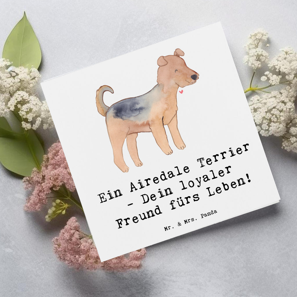 Deluxe Karte Airedale Terrier Karte, Grußkarte, Klappkarte, Einladungskarte, Glückwunschkarte, Hochzeitskarte, Geburtstagskarte, Hochwertige Grußkarte, Hochwertige Klappkarte, Hund, Hunderasse, Rassehund, Hundebesitzer, Geschenk, Tierfreund, Schenken, Welpe