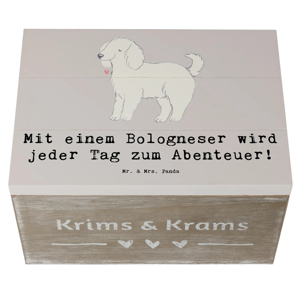 Holzkiste Bologneser Abenteuer Holzkiste, Kiste, Schatzkiste, Truhe, Schatulle, XXL, Erinnerungsbox, Erinnerungskiste, Dekokiste, Aufbewahrungsbox, Geschenkbox, Geschenkdose, Hund, Hunderasse, Rassehund, Hundebesitzer, Geschenk, Tierfreund, Schenken, Welpe