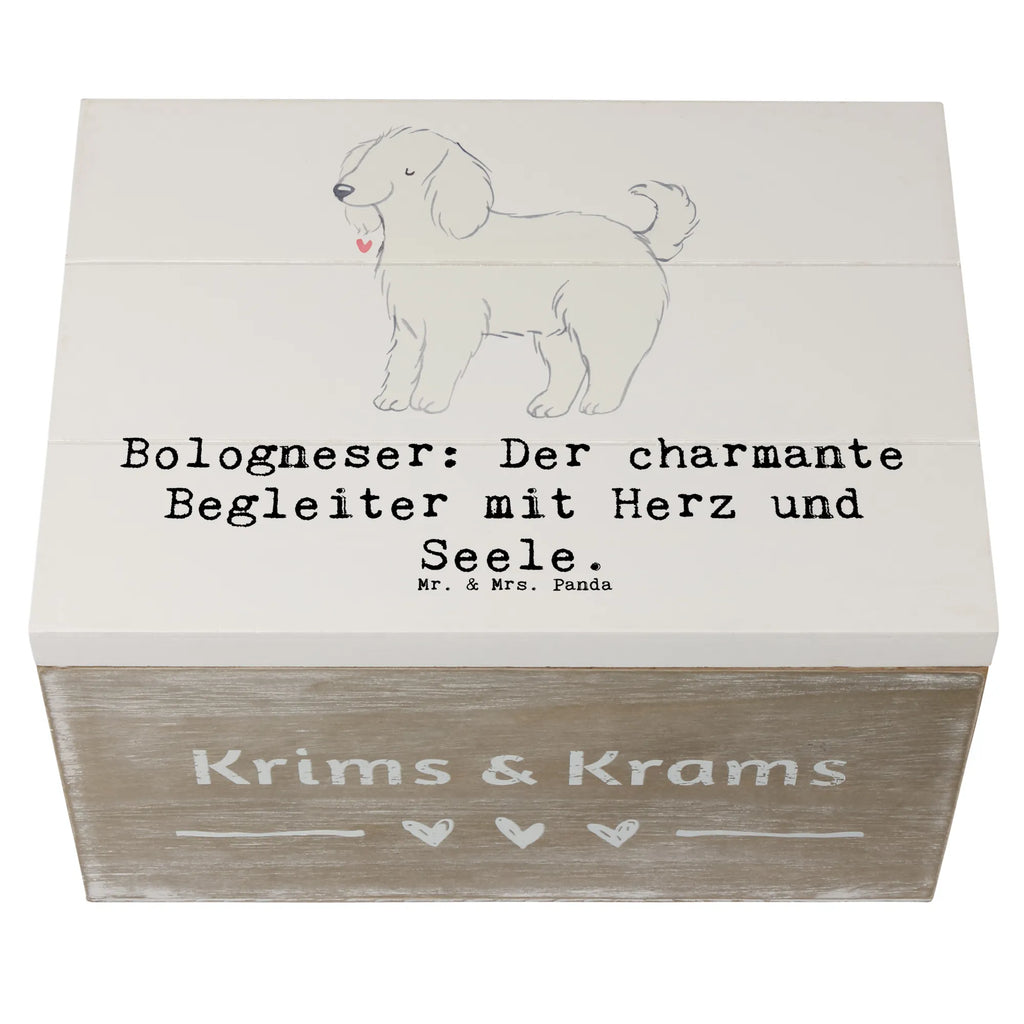 Holzkiste Bologneser Begleiter Holzkiste, Kiste, Schatzkiste, Truhe, Schatulle, XXL, Erinnerungsbox, Erinnerungskiste, Dekokiste, Aufbewahrungsbox, Geschenkbox, Geschenkdose, Hund, Hunderasse, Rassehund, Hundebesitzer, Geschenk, Tierfreund, Schenken, Welpe