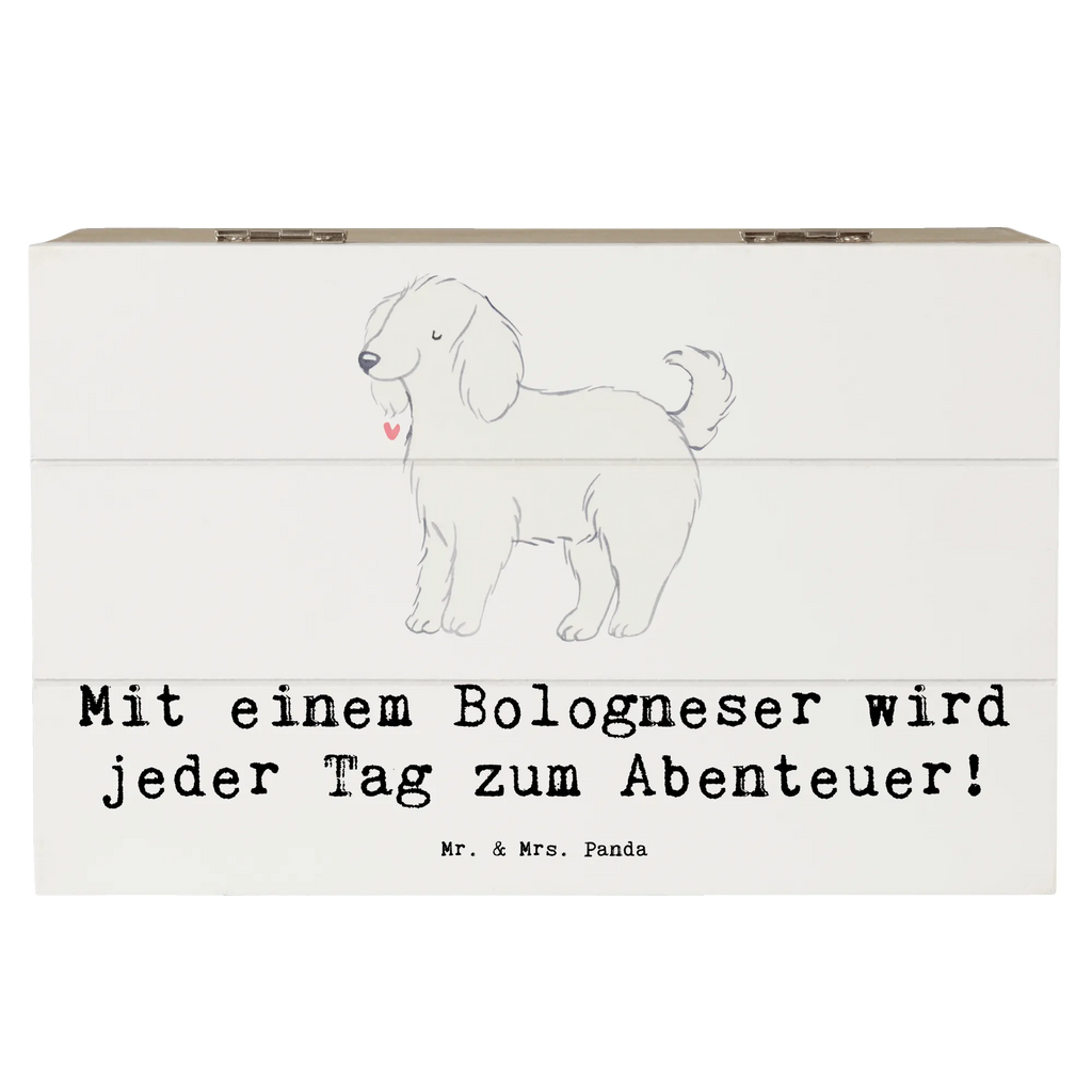 Holzkiste Bologneser Abenteuer Holzkiste, Kiste, Schatzkiste, Truhe, Schatulle, XXL, Erinnerungsbox, Erinnerungskiste, Dekokiste, Aufbewahrungsbox, Geschenkbox, Geschenkdose, Hund, Hunderasse, Rassehund, Hundebesitzer, Geschenk, Tierfreund, Schenken, Welpe