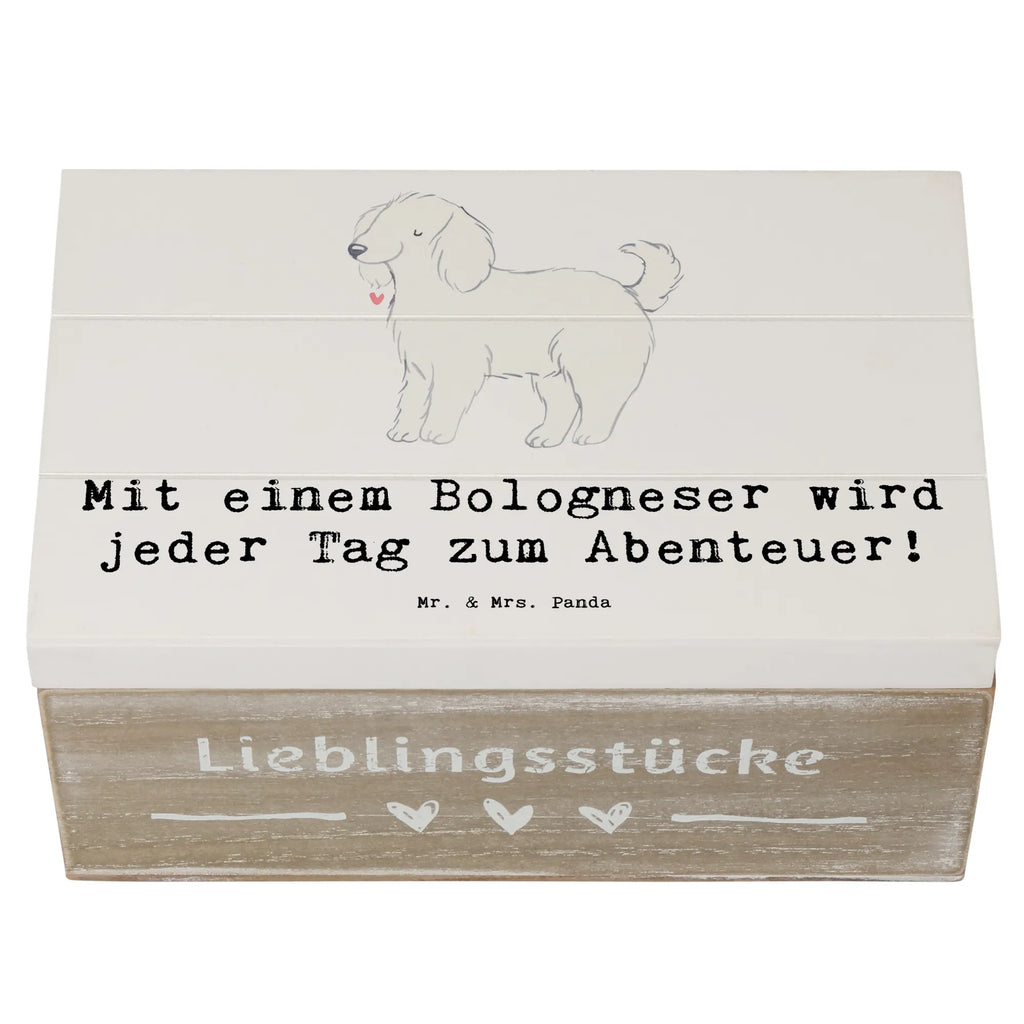 Holzkiste Bologneser Abenteuer Holzkiste, Kiste, Schatzkiste, Truhe, Schatulle, XXL, Erinnerungsbox, Erinnerungskiste, Dekokiste, Aufbewahrungsbox, Geschenkbox, Geschenkdose, Hund, Hunderasse, Rassehund, Hundebesitzer, Geschenk, Tierfreund, Schenken, Welpe