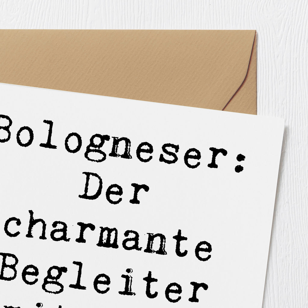 Deluxe Karte Spruch Bologneser Begleiter Karte, Grußkarte, Klappkarte, Einladungskarte, Glückwunschkarte, Hochzeitskarte, Geburtstagskarte, Hochwertige Grußkarte, Hochwertige Klappkarte, Hund, Hunderasse, Rassehund, Hundebesitzer, Geschenk, Tierfreund, Schenken, Welpe