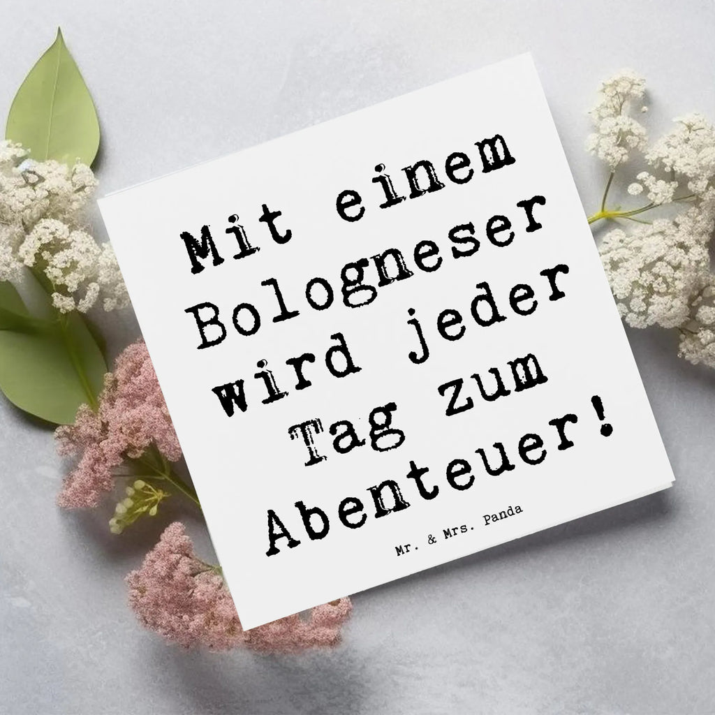 Deluxe Karte Spruch Bologneser Abenteuer Karte, Grußkarte, Klappkarte, Einladungskarte, Glückwunschkarte, Hochzeitskarte, Geburtstagskarte, Hochwertige Grußkarte, Hochwertige Klappkarte, Hund, Hunderasse, Rassehund, Hundebesitzer, Geschenk, Tierfreund, Schenken, Welpe