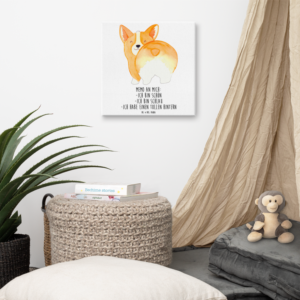 Leinwand Bild Corgi Po Leinwand, Bild, Kunstdruck, Wanddeko, Dekoration, Hund, Hundemotiv, Haustier, Hunderasse, Tierliebhaber, Hundebesitzer, Sprüche, Corgie, Hundeliebe, Motivation, Selbstliebe, Spruch