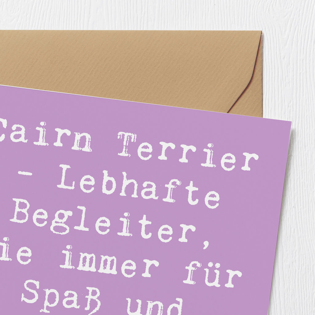 Deluxe Karte Spruch Cairn Terrier Begleiter Karte, Grußkarte, Klappkarte, Einladungskarte, Glückwunschkarte, Hochzeitskarte, Geburtstagskarte, Hochwertige Grußkarte, Hochwertige Klappkarte, Hund, Hunderasse, Rassehund, Hundebesitzer, Geschenk, Tierfreund, Schenken, Welpe