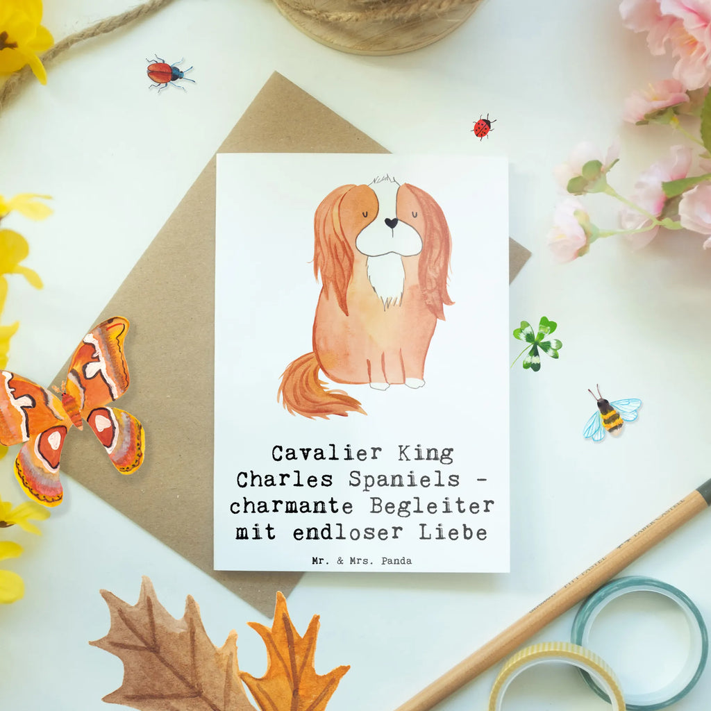 Grußkarte Cavalier King Charles Spaniel Begleiter Grußkarte, Klappkarte, Einladungskarte, Glückwunschkarte, Hochzeitskarte, Geburtstagskarte, Karte, Ansichtskarten, Hund, Hunderasse, Rassehund, Hundebesitzer, Geschenk, Tierfreund, Schenken, Welpe