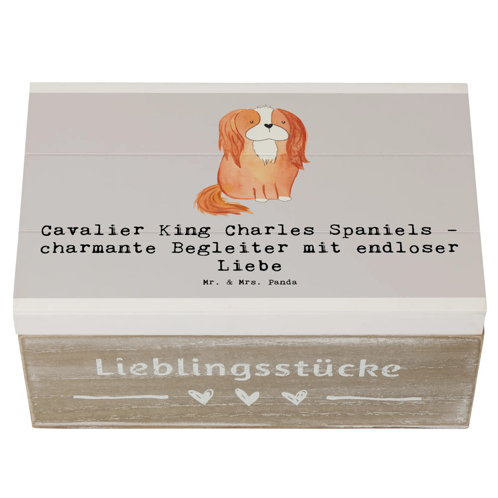 Holzkiste Cavalier King Charles Spaniel Begleiter Holzkiste, Kiste, Schatzkiste, Truhe, Schatulle, XXL, Erinnerungsbox, Erinnerungskiste, Dekokiste, Aufbewahrungsbox, Geschenkbox, Geschenkdose, Hund, Hunderasse, Rassehund, Hundebesitzer, Geschenk, Tierfreund, Schenken, Welpe