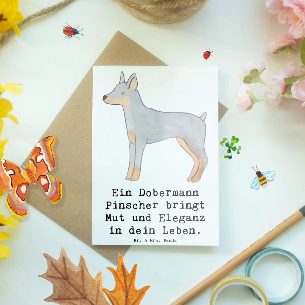 Grußkarte Dobermann Pinscher Grußkarte, Klappkarte, Einladungskarte, Glückwunschkarte, Hochzeitskarte, Geburtstagskarte, Karte, Ansichtskarten, Hund, Hunderasse, Rassehund, Hundebesitzer, Geschenk, Tierfreund, Schenken, Welpe