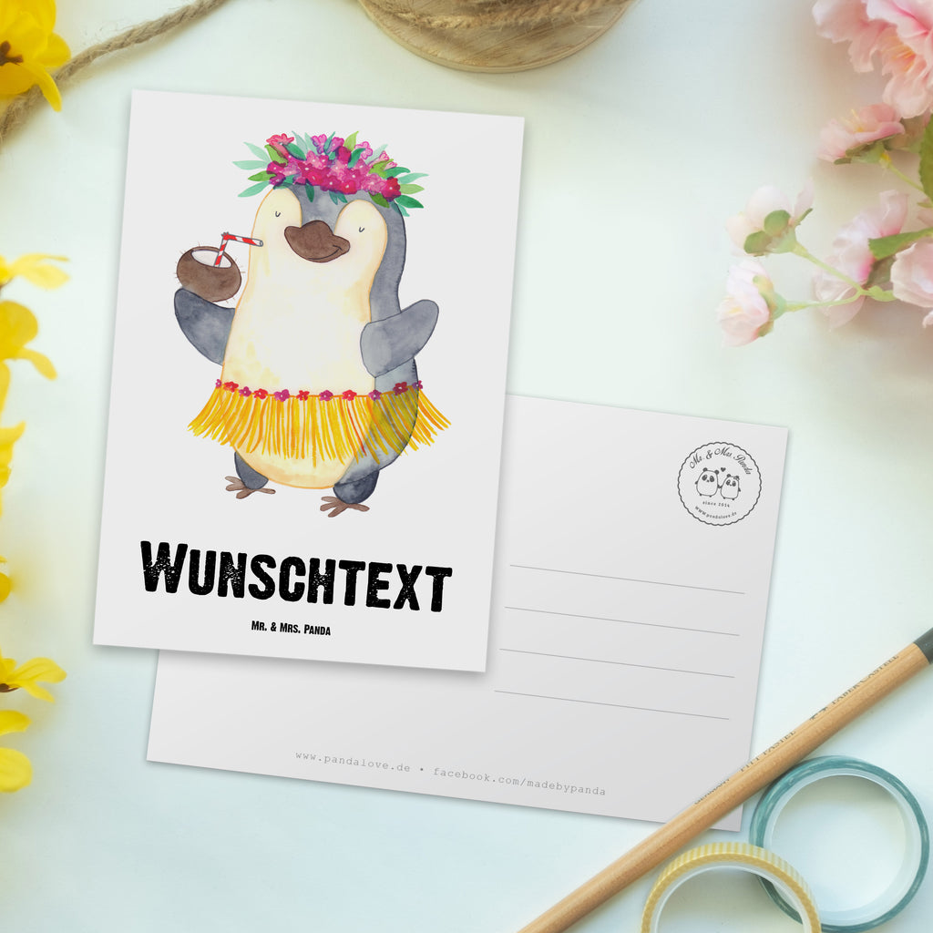 Personalisierte Postkarte Pinguin Kokosnuss Postkarte mit Namen, Postkarte bedrucken, Postkarte mit Wunschtext, Postkarte personalisierbar, Geschenkkarte mit Namen, Grußkarte mit Namen, Karte mit Namen, Einladung mit Namen, Ansichtskarte mit Namen, Geschenkkarte mit Wunschtext, Grußkarte mit Wunschtext, Karte mit Wunschtext, Einladung mit Wunschtext, Ansichtskarte mit Wunschtext, Pinguin, Aloha, Hawaii, Urlaub, Kokosnuss, Pinguine