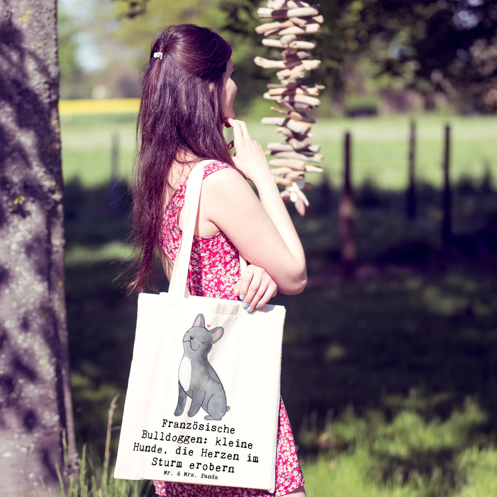 Tragetasche Französische Bulldogge Beuteltasche, Beutel, Einkaufstasche, Jutebeutel, Stoffbeutel, Tasche, Shopper, Umhängetasche, Strandtasche, Schultertasche, Stofftasche, Tragetasche, Badetasche, Jutetasche, Einkaufstüte, Laptoptasche, Hund, Hunderasse, Rassehund, Hundebesitzer, Geschenk, Tierfreund, Schenken, Welpe