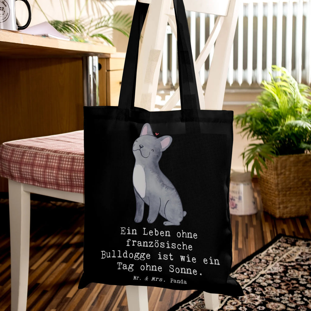 Tragetasche Französische Bulldogge Beuteltasche, Beutel, Einkaufstasche, Jutebeutel, Stoffbeutel, Tasche, Shopper, Umhängetasche, Strandtasche, Schultertasche, Stofftasche, Tragetasche, Badetasche, Jutetasche, Einkaufstüte, Laptoptasche, Hund, Hunderasse, Rassehund, Hundebesitzer, Geschenk, Tierfreund, Schenken, Welpe