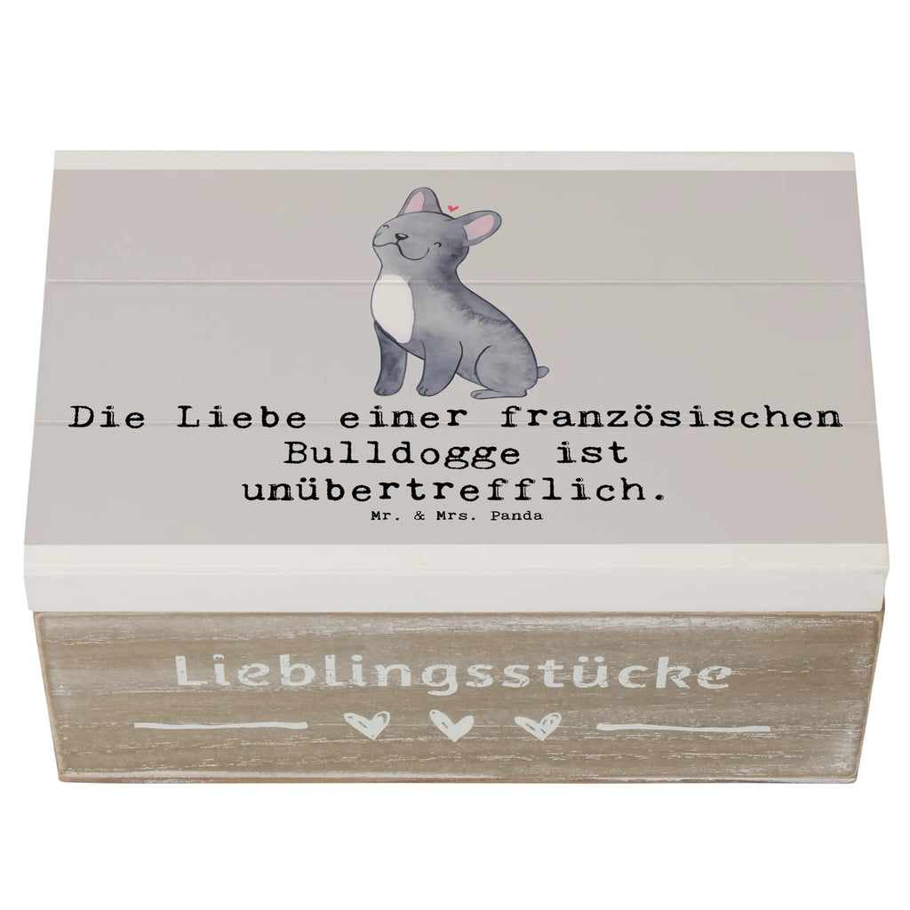 Holzkiste Französische Bulldogge Liebe Holzkiste, Kiste, Schatzkiste, Truhe, Schatulle, XXL, Erinnerungsbox, Erinnerungskiste, Dekokiste, Aufbewahrungsbox, Geschenkbox, Geschenkdose, Hund, Hunderasse, Rassehund, Hundebesitzer, Geschenk, Tierfreund, Schenken, Welpe