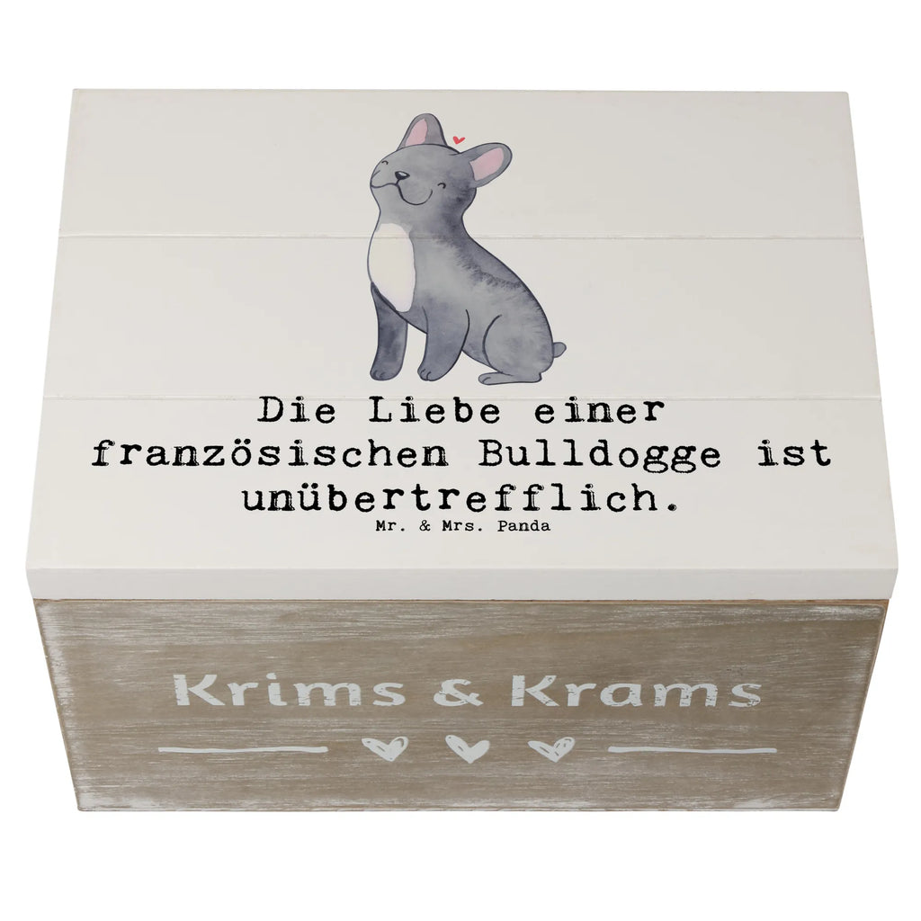 Holzkiste Französische Bulldogge Liebe Holzkiste, Kiste, Schatzkiste, Truhe, Schatulle, XXL, Erinnerungsbox, Erinnerungskiste, Dekokiste, Aufbewahrungsbox, Geschenkbox, Geschenkdose, Hund, Hunderasse, Rassehund, Hundebesitzer, Geschenk, Tierfreund, Schenken, Welpe