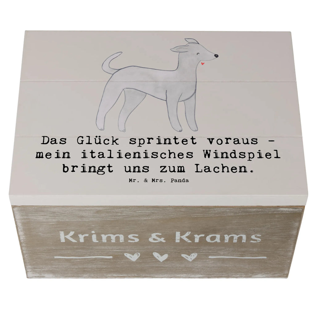 Holzkiste Italienisches Windspiel Glück Holzkiste, Kiste, Schatzkiste, Truhe, Schatulle, XXL, Erinnerungsbox, Erinnerungskiste, Dekokiste, Aufbewahrungsbox, Geschenkbox, Geschenkdose, Hund, Hunderasse, Rassehund, Hundebesitzer, Geschenk, Tierfreund, Schenken, Welpe