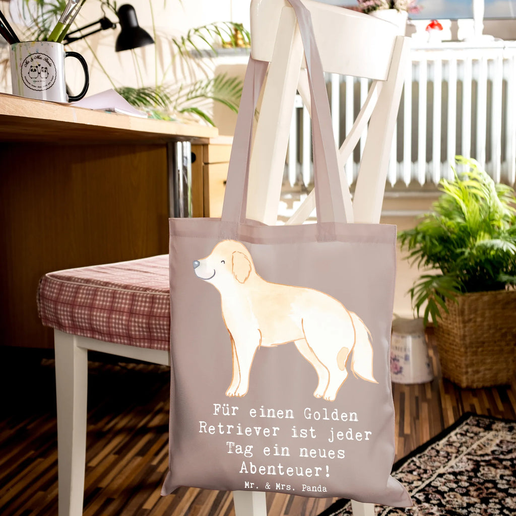 Tragetasche Golden Retriever Abenteuer Beuteltasche, Beutel, Einkaufstasche, Jutebeutel, Stoffbeutel, Tasche, Shopper, Umhängetasche, Strandtasche, Schultertasche, Stofftasche, Tragetasche, Badetasche, Jutetasche, Einkaufstüte, Laptoptasche, Hund, Hunderasse, Rassehund, Hundebesitzer, Geschenk, Tierfreund, Schenken, Welpe