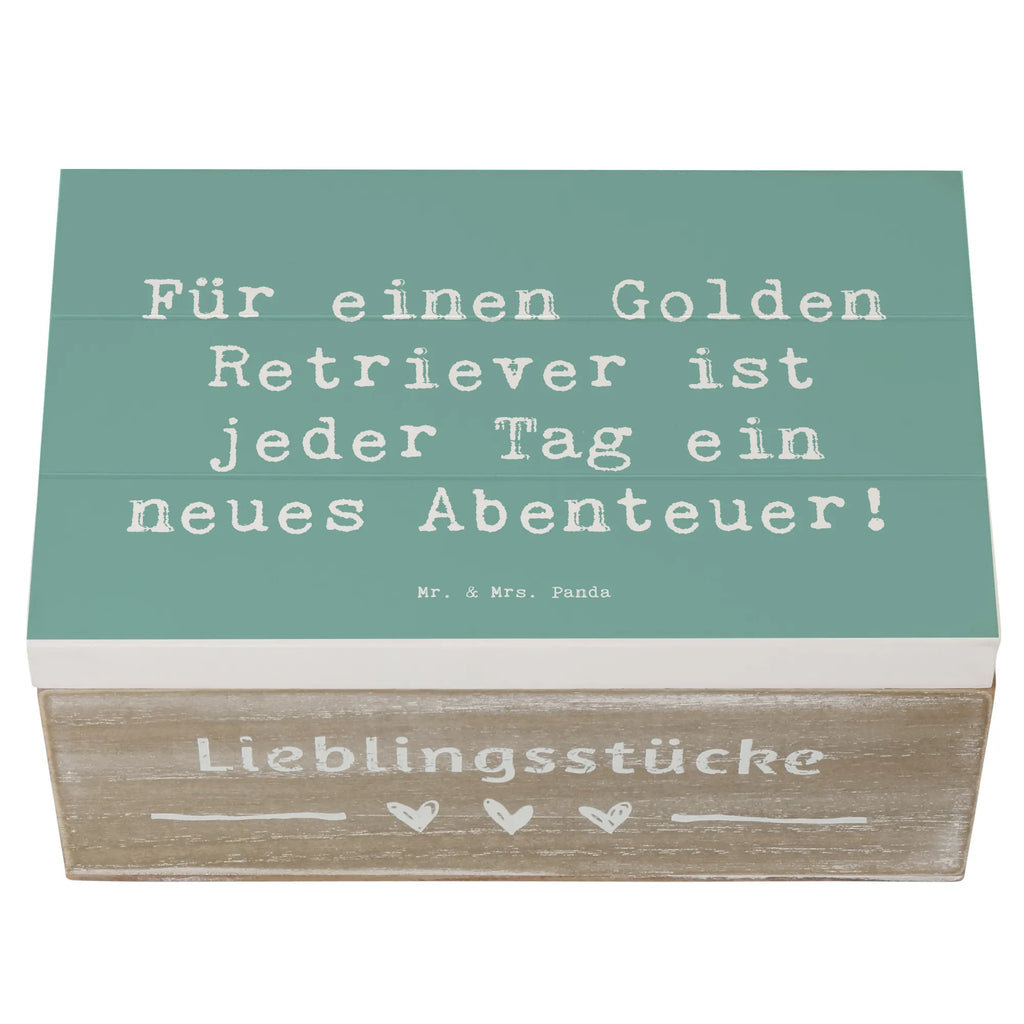 Holzkiste Spruch Golden Retriever Abenteuer Holzkiste, Kiste, Schatzkiste, Truhe, Schatulle, XXL, Erinnerungsbox, Erinnerungskiste, Dekokiste, Aufbewahrungsbox, Geschenkbox, Geschenkdose, Hund, Hunderasse, Rassehund, Hundebesitzer, Geschenk, Tierfreund, Schenken, Welpe