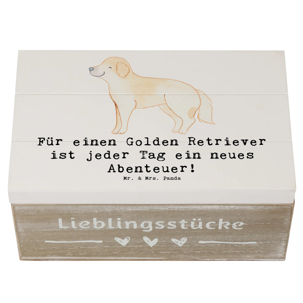 Holzkiste Golden Retriever Abenteuer Holzkiste, Kiste, Schatzkiste, Truhe, Schatulle, XXL, Erinnerungsbox, Erinnerungskiste, Dekokiste, Aufbewahrungsbox, Geschenkbox, Geschenkdose, Hund, Hunderasse, Rassehund, Hundebesitzer, Geschenk, Tierfreund, Schenken, Welpe