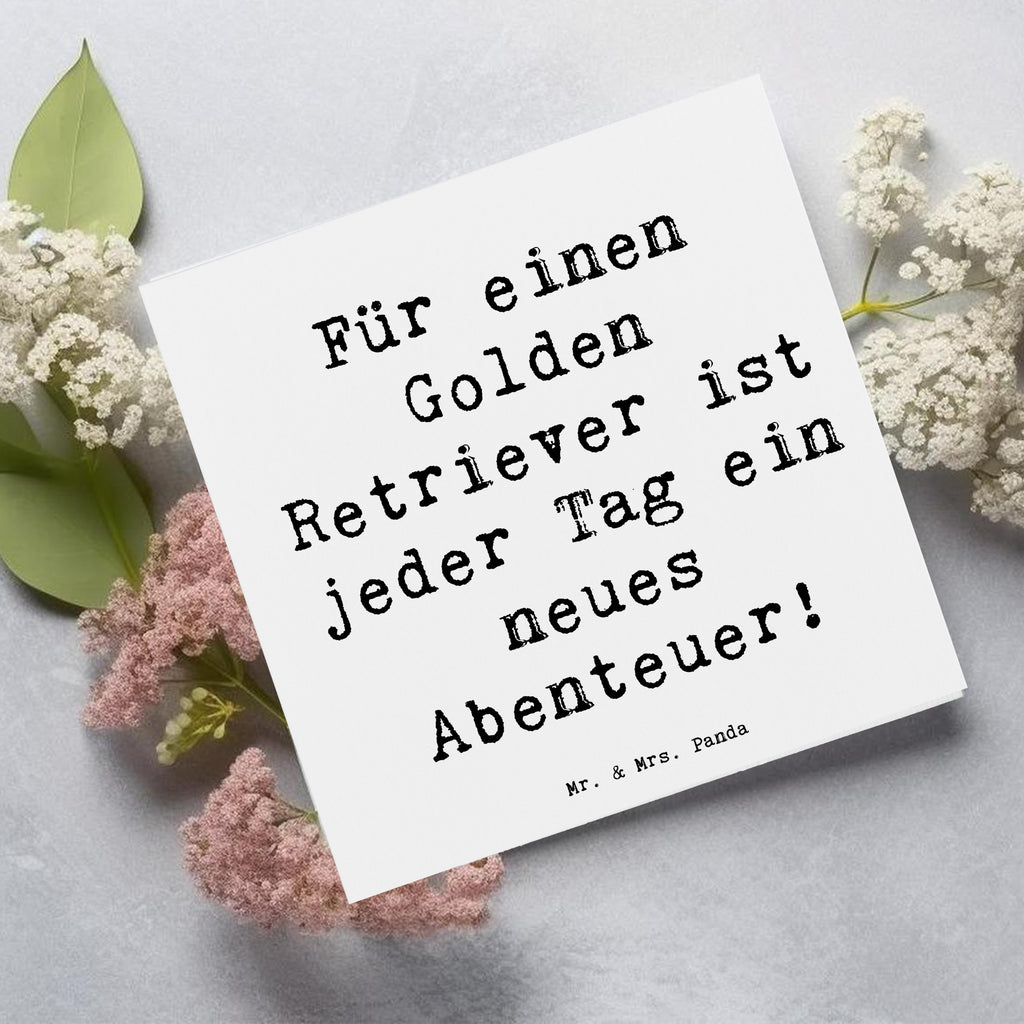 Deluxe Karte Spruch Golden Retriever Abenteuer Karte, Grußkarte, Klappkarte, Einladungskarte, Glückwunschkarte, Hochzeitskarte, Geburtstagskarte, Hochwertige Grußkarte, Hochwertige Klappkarte, Hund, Hunderasse, Rassehund, Hundebesitzer, Geschenk, Tierfreund, Schenken, Welpe