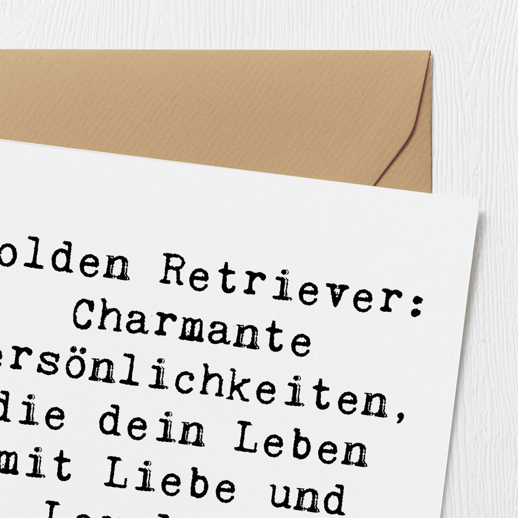 Deluxe Karte Spruch Golden Retriever Charme Karte, Grußkarte, Klappkarte, Einladungskarte, Glückwunschkarte, Hochzeitskarte, Geburtstagskarte, Hochwertige Grußkarte, Hochwertige Klappkarte, Hund, Hunderasse, Rassehund, Hundebesitzer, Geschenk, Tierfreund, Schenken, Welpe