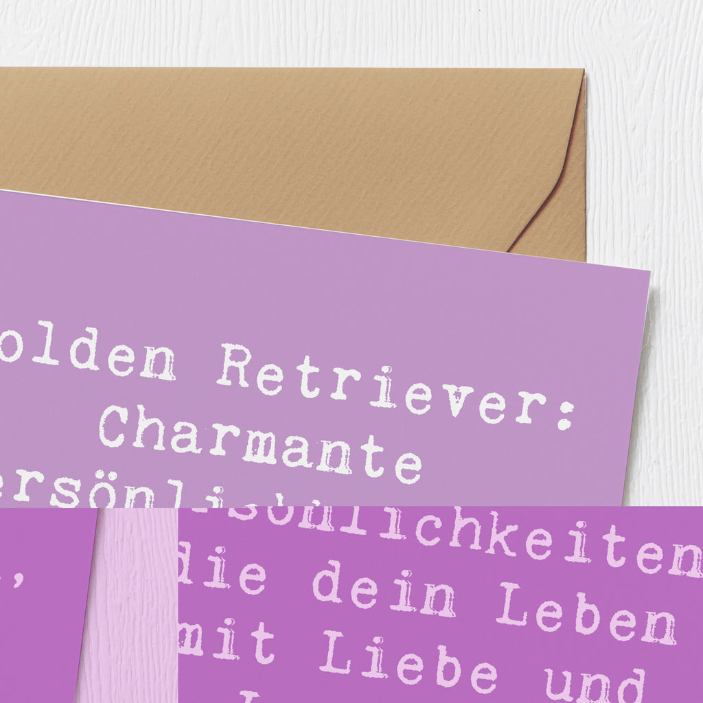 Deluxe Karte Spruch Golden Retriever Charme Karte, Grußkarte, Klappkarte, Einladungskarte, Glückwunschkarte, Hochzeitskarte, Geburtstagskarte, Hochwertige Grußkarte, Hochwertige Klappkarte, Hund, Hunderasse, Rassehund, Hundebesitzer, Geschenk, Tierfreund, Schenken, Welpe