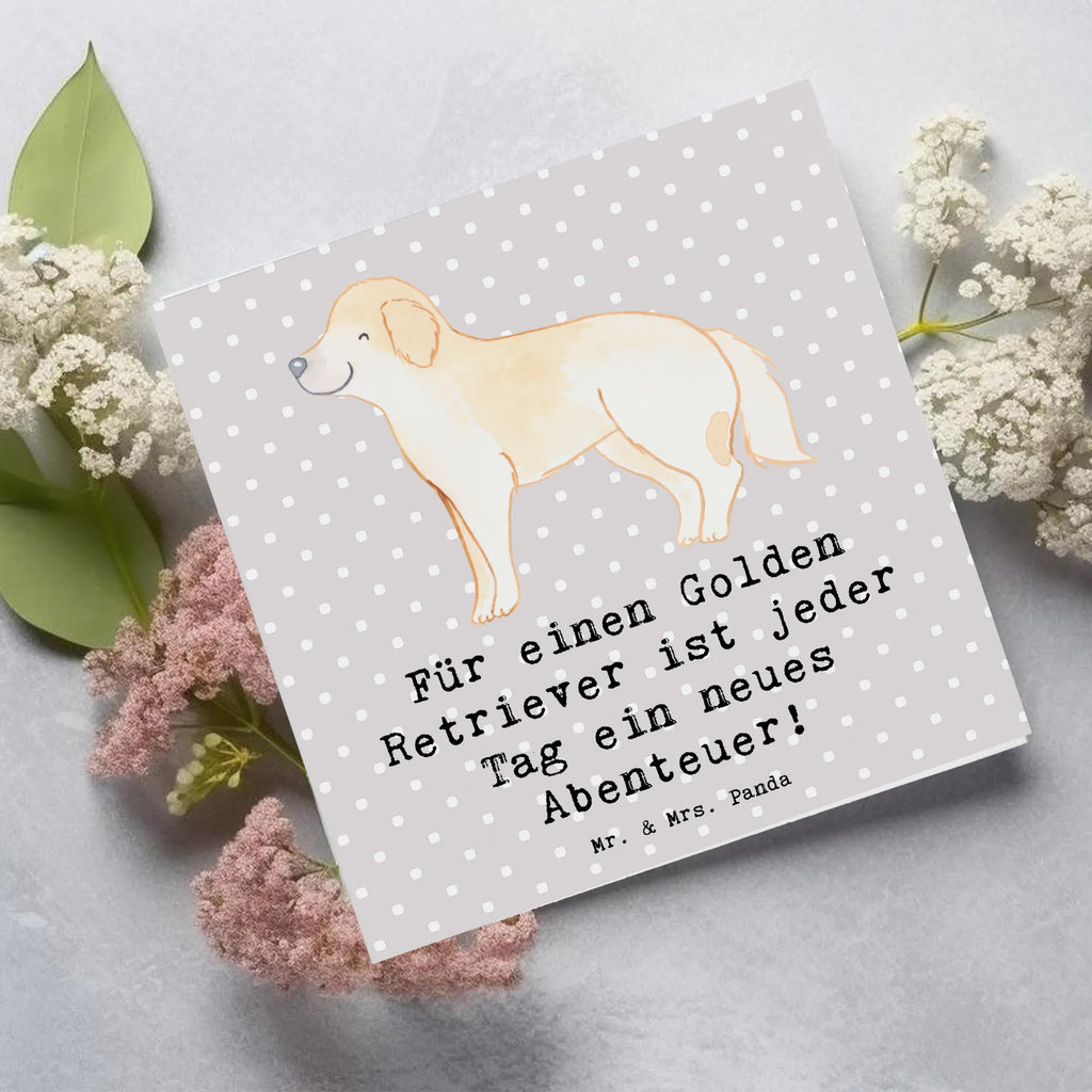 Deluxe Karte Golden Retriever Abenteuer Karte, Grußkarte, Klappkarte, Einladungskarte, Glückwunschkarte, Hochzeitskarte, Geburtstagskarte, Hochwertige Grußkarte, Hochwertige Klappkarte, Hund, Hunderasse, Rassehund, Hundebesitzer, Geschenk, Tierfreund, Schenken, Welpe