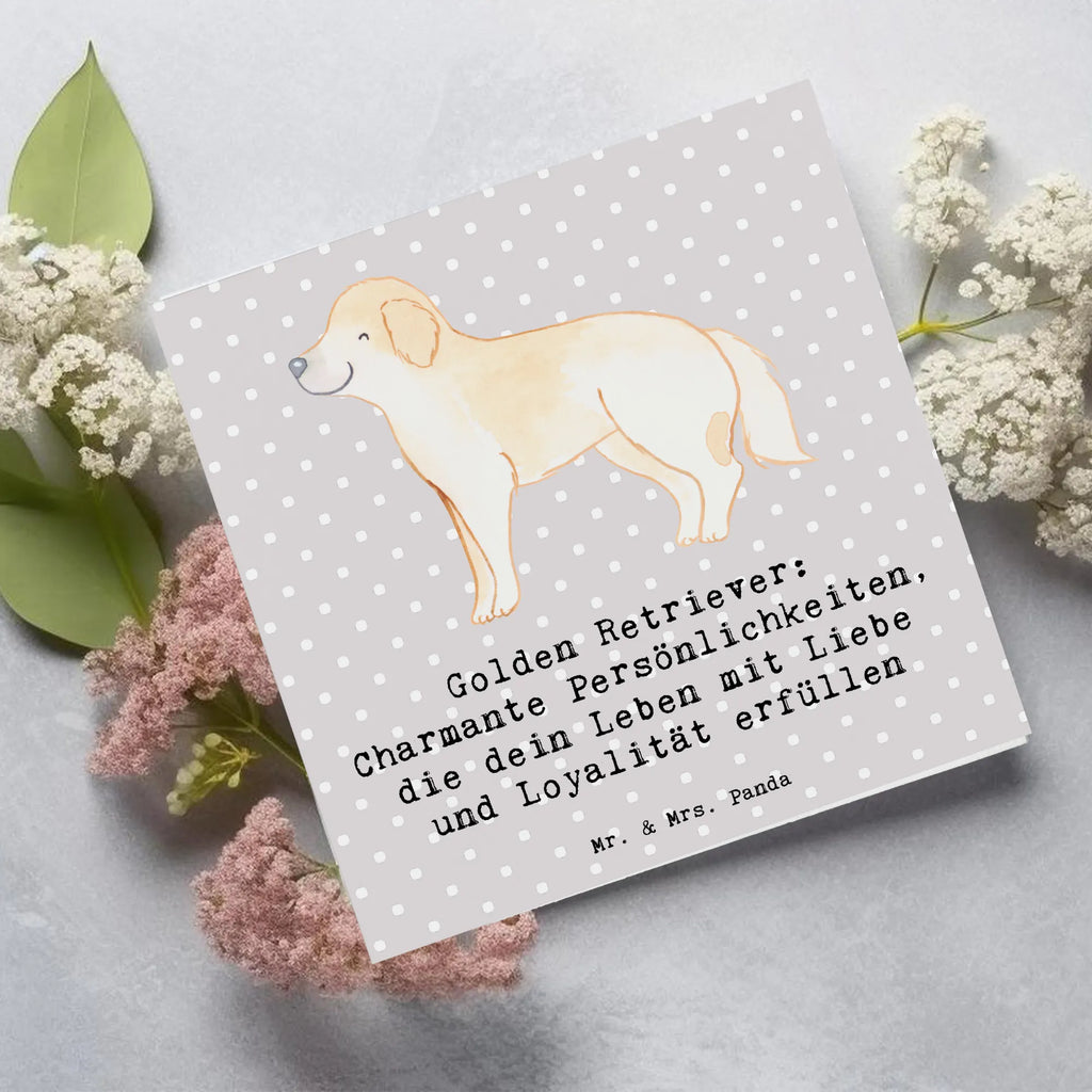 Deluxe Karte Golden Retriever Charme Karte, Grußkarte, Klappkarte, Einladungskarte, Glückwunschkarte, Hochzeitskarte, Geburtstagskarte, Hochwertige Grußkarte, Hochwertige Klappkarte, Hund, Hunderasse, Rassehund, Hundebesitzer, Geschenk, Tierfreund, Schenken, Welpe