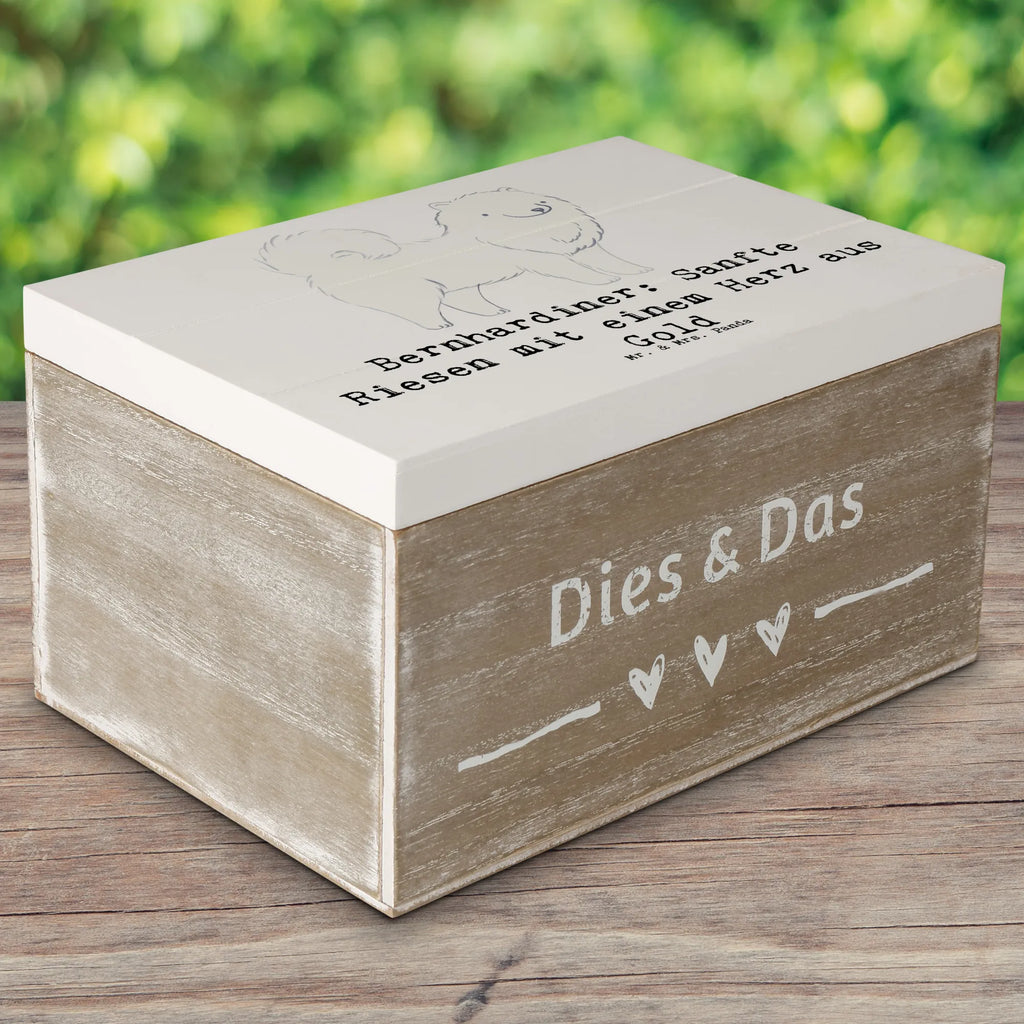 Holzkiste Bernhardiner Herz Holzkiste, Kiste, Schatzkiste, Truhe, Schatulle, XXL, Erinnerungsbox, Erinnerungskiste, Dekokiste, Aufbewahrungsbox, Geschenkbox, Geschenkdose, Hund, Hunderasse, Rassehund, Hundebesitzer, Geschenk, Tierfreund, Schenken, Welpe