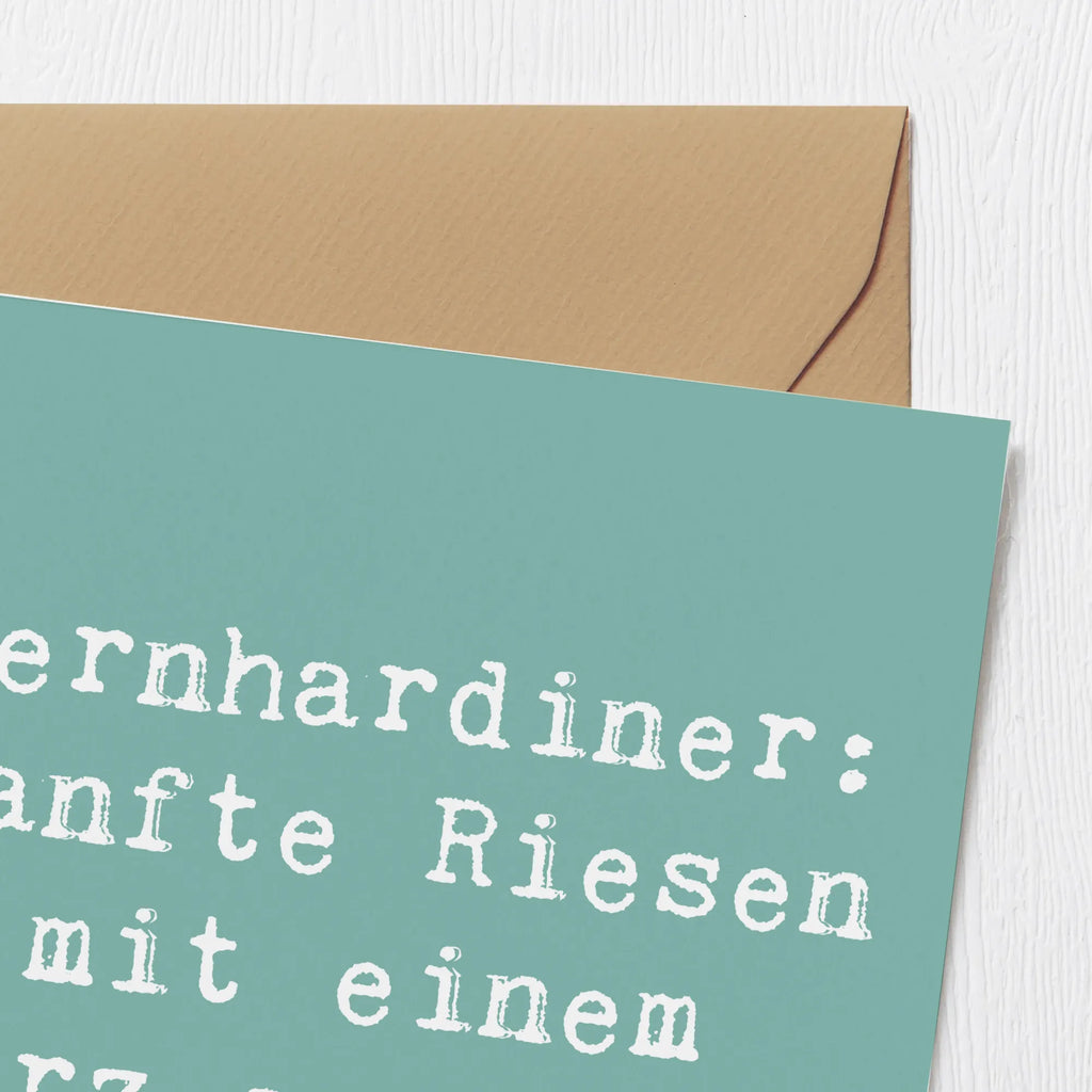 Deluxe Karte Spruch Bernhardiner Herz Karte, Grußkarte, Klappkarte, Einladungskarte, Glückwunschkarte, Hochzeitskarte, Geburtstagskarte, Hochwertige Grußkarte, Hochwertige Klappkarte, Hund, Hunderasse, Rassehund, Hundebesitzer, Geschenk, Tierfreund, Schenken, Welpe