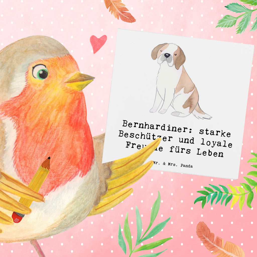 Deluxe Karte Bernhardiner Treue Karte, Grußkarte, Klappkarte, Einladungskarte, Glückwunschkarte, Hochzeitskarte, Geburtstagskarte, Hochwertige Grußkarte, Hochwertige Klappkarte, Hund, Hunderasse, Rassehund, Hundebesitzer, Geschenk, Tierfreund, Schenken, Welpe