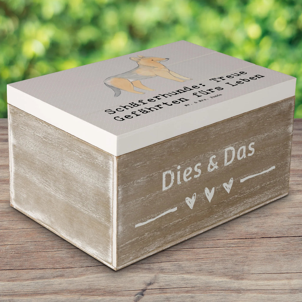 Holzkiste Schäferhund Gefährten Holzkiste, Kiste, Schatzkiste, Truhe, Schatulle, XXL, Erinnerungsbox, Erinnerungskiste, Dekokiste, Aufbewahrungsbox, Geschenkbox, Geschenkdose, Hund, Hunderasse, Rassehund, Hundebesitzer, Geschenk, Tierfreund, Schenken, Welpe