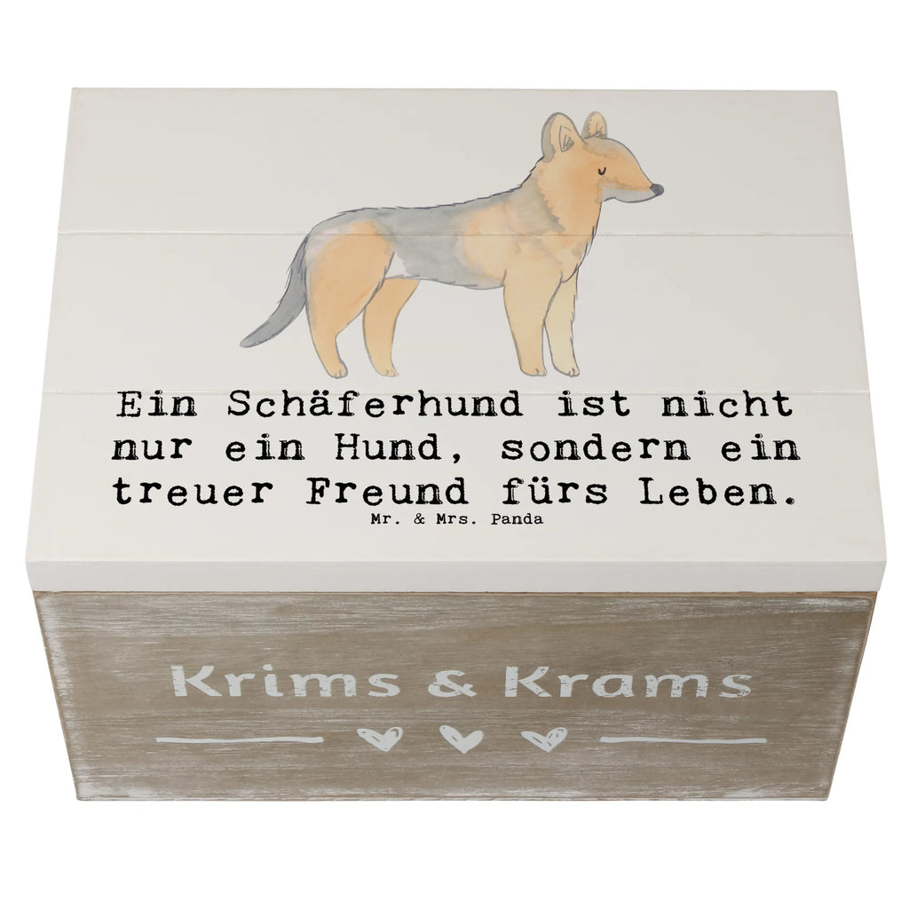 Holzkiste Schäferhund Freund Holzkiste, Kiste, Schatzkiste, Truhe, Schatulle, XXL, Erinnerungsbox, Erinnerungskiste, Dekokiste, Aufbewahrungsbox, Geschenkbox, Geschenkdose, Hund, Hunderasse, Rassehund, Hundebesitzer, Geschenk, Tierfreund, Schenken, Welpe