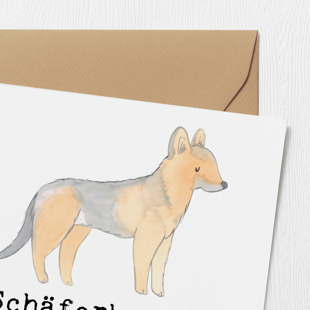 Deluxe Karte Schäferhund Gefährten Karte, Grußkarte, Klappkarte, Einladungskarte, Glückwunschkarte, Hochzeitskarte, Geburtstagskarte, Hochwertige Grußkarte, Hochwertige Klappkarte, Hund, Hunderasse, Rassehund, Hundebesitzer, Geschenk, Tierfreund, Schenken, Welpe