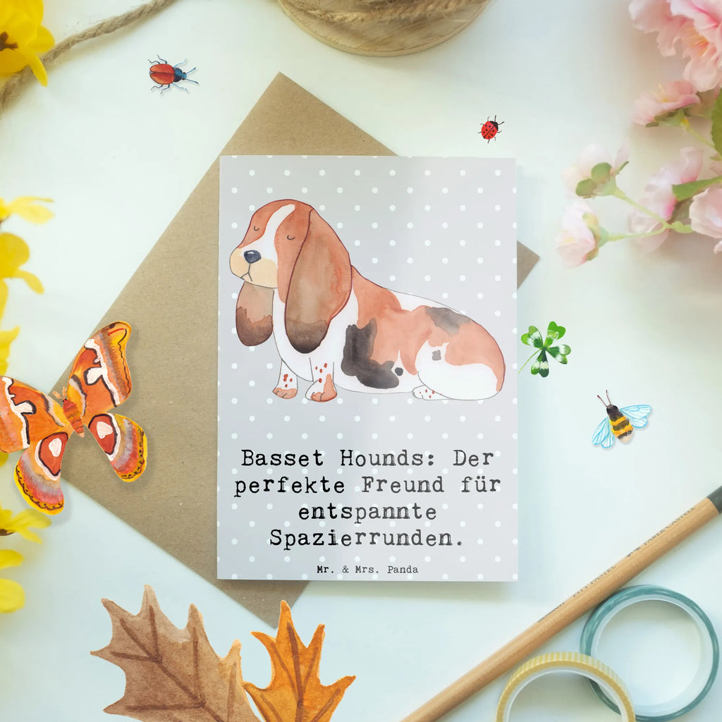 Grußkarte Basset Hound Freund Grußkarte, Klappkarte, Einladungskarte, Glückwunschkarte, Hochzeitskarte, Geburtstagskarte, Karte, Ansichtskarten, Hund, Hunderasse, Rassehund, Hundebesitzer, Geschenk, Tierfreund, Schenken, Welpe