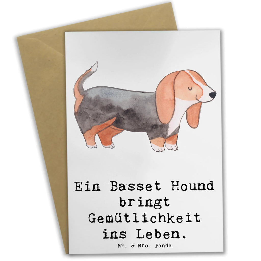 Grußkarte Basset Hound Gemütlichkeit Grußkarte, Klappkarte, Einladungskarte, Glückwunschkarte, Hochzeitskarte, Geburtstagskarte, Karte, Ansichtskarten, Hund, Hunderasse, Rassehund, Hundebesitzer, Geschenk, Tierfreund, Schenken, Welpe