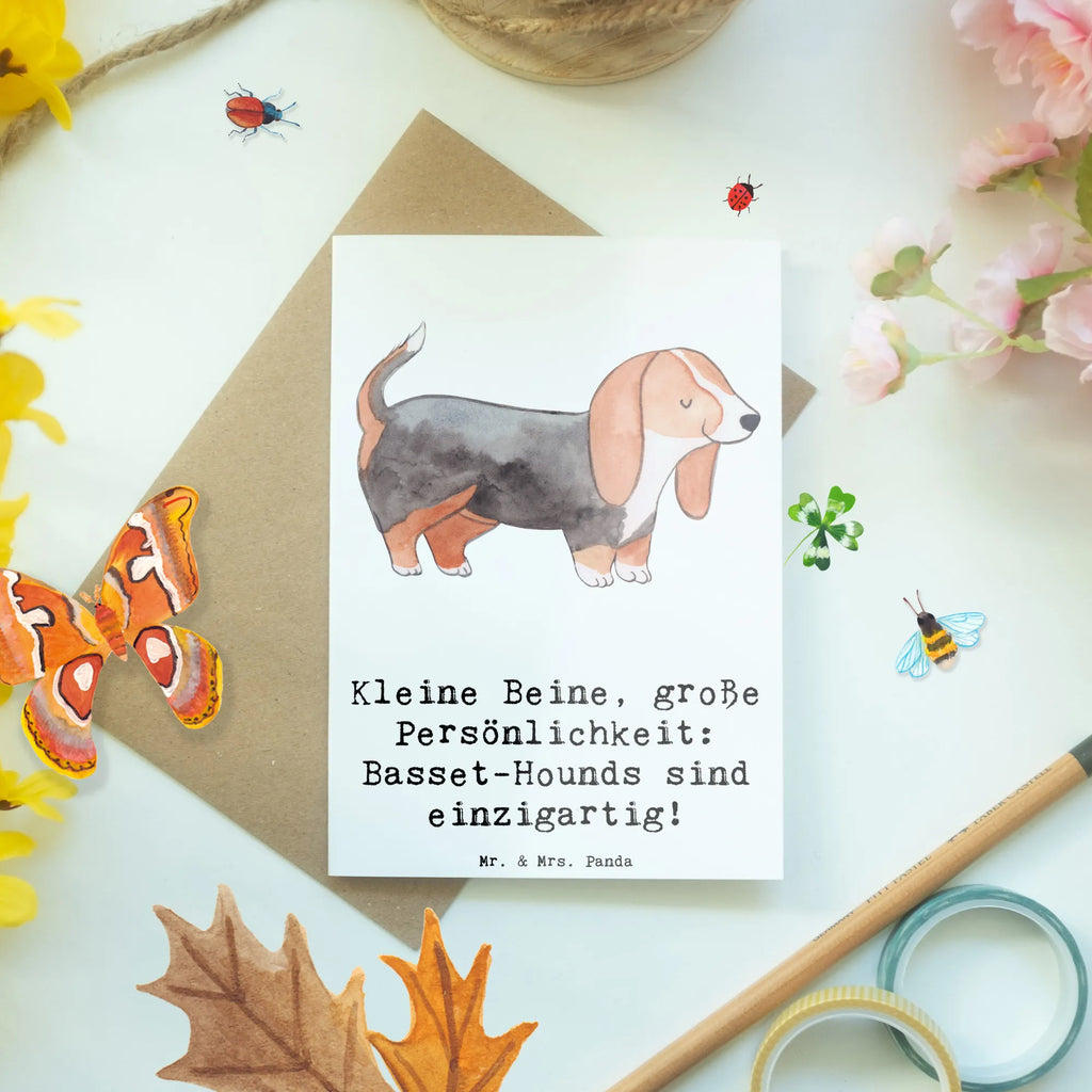 Grußkarte Basset Hound Persönlichkeit Grußkarte, Klappkarte, Einladungskarte, Glückwunschkarte, Hochzeitskarte, Geburtstagskarte, Karte, Ansichtskarten, Hund, Hunderasse, Rassehund, Hundebesitzer, Geschenk, Tierfreund, Schenken, Welpe