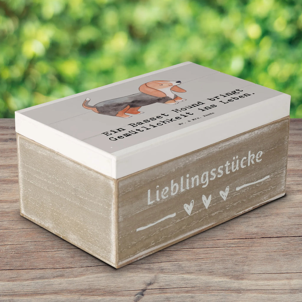 Holzkiste Basset Hound Gemütlichkeit Holzkiste, Kiste, Schatzkiste, Truhe, Schatulle, XXL, Erinnerungsbox, Erinnerungskiste, Dekokiste, Aufbewahrungsbox, Geschenkbox, Geschenkdose, Hund, Hunderasse, Rassehund, Hundebesitzer, Geschenk, Tierfreund, Schenken, Welpe