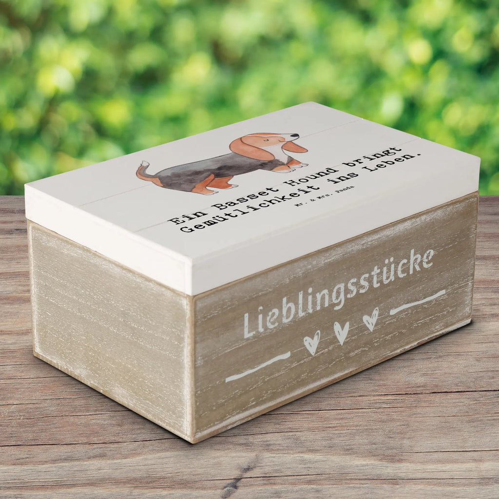 Holzkiste Basset Hound Gemütlichkeit Holzkiste, Kiste, Schatzkiste, Truhe, Schatulle, XXL, Erinnerungsbox, Erinnerungskiste, Dekokiste, Aufbewahrungsbox, Geschenkbox, Geschenkdose, Hund, Hunderasse, Rassehund, Hundebesitzer, Geschenk, Tierfreund, Schenken, Welpe