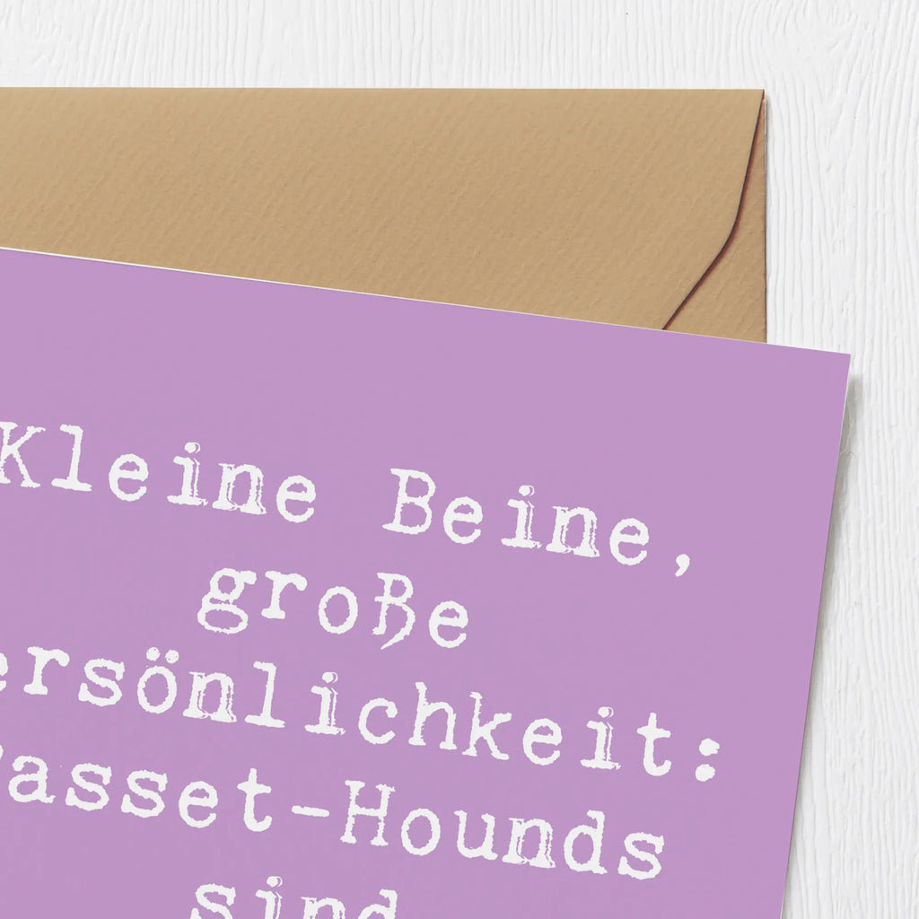 Deluxe Karte Spruch Basset Hound Persönlichkeit Karte, Grußkarte, Klappkarte, Einladungskarte, Glückwunschkarte, Hochzeitskarte, Geburtstagskarte, Hochwertige Grußkarte, Hochwertige Klappkarte, Hund, Hunderasse, Rassehund, Hundebesitzer, Geschenk, Tierfreund, Schenken, Welpe