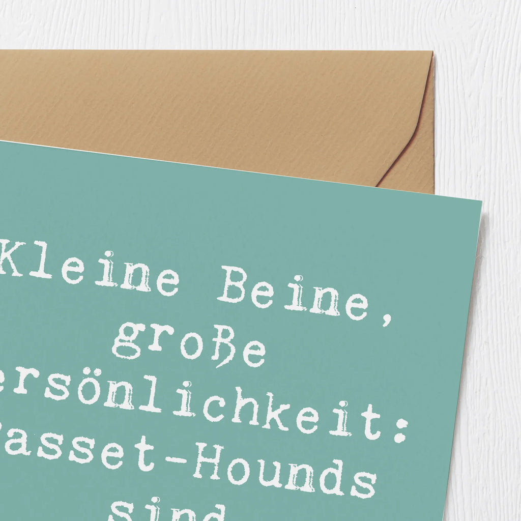 Deluxe Karte Spruch Basset Hound Persönlichkeit Karte, Grußkarte, Klappkarte, Einladungskarte, Glückwunschkarte, Hochzeitskarte, Geburtstagskarte, Hochwertige Grußkarte, Hochwertige Klappkarte, Hund, Hunderasse, Rassehund, Hundebesitzer, Geschenk, Tierfreund, Schenken, Welpe