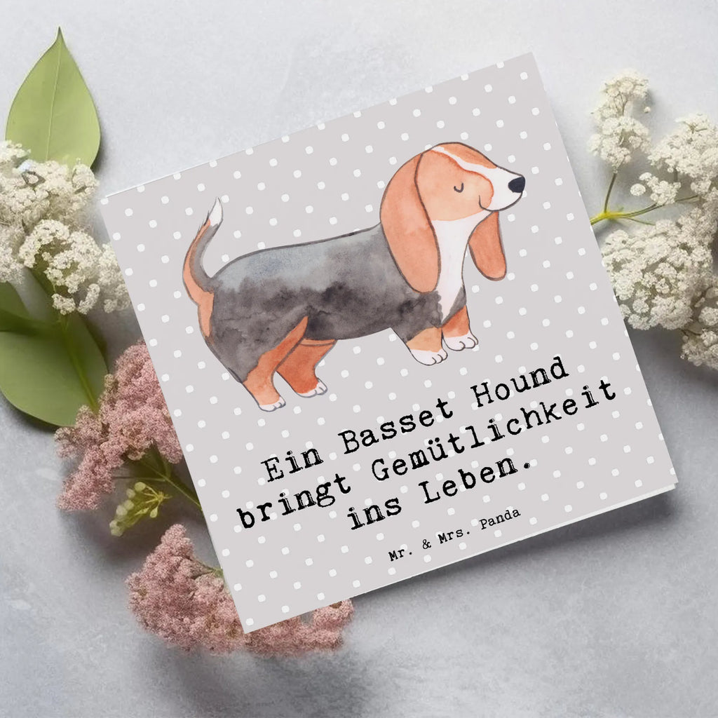 Deluxe Karte Basset Hound Gemütlichkeit Karte, Grußkarte, Klappkarte, Einladungskarte, Glückwunschkarte, Hochzeitskarte, Geburtstagskarte, Hochwertige Grußkarte, Hochwertige Klappkarte, Hund, Hunderasse, Rassehund, Hundebesitzer, Geschenk, Tierfreund, Schenken, Welpe