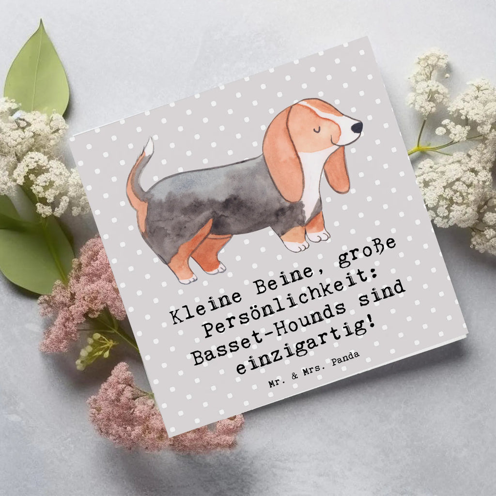 Deluxe Karte Basset Hound Persönlichkeit Karte, Grußkarte, Klappkarte, Einladungskarte, Glückwunschkarte, Hochzeitskarte, Geburtstagskarte, Hochwertige Grußkarte, Hochwertige Klappkarte, Hund, Hunderasse, Rassehund, Hundebesitzer, Geschenk, Tierfreund, Schenken, Welpe