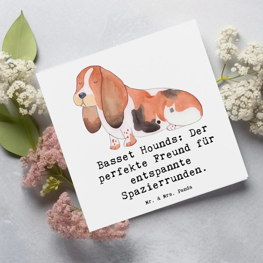 Deluxe Karte Basset Hound Freund Karte, Grußkarte, Klappkarte, Einladungskarte, Glückwunschkarte, Hochzeitskarte, Geburtstagskarte, Hochwertige Grußkarte, Hochwertige Klappkarte, Hund, Hunderasse, Rassehund, Hundebesitzer, Geschenk, Tierfreund, Schenken, Welpe