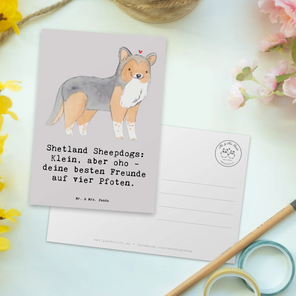 Postkarte Shetland Sheepdog Freunde Postkarte, Karte, Geschenkkarte, Grußkarte, Einladung, Ansichtskarte, Geburtstagskarte, Einladungskarte, Dankeskarte, Ansichtskarten, Einladung Geburtstag, Einladungskarten Geburtstag, Hund, Hunderasse, Rassehund, Hundebesitzer, Geschenk, Tierfreund, Schenken, Welpe