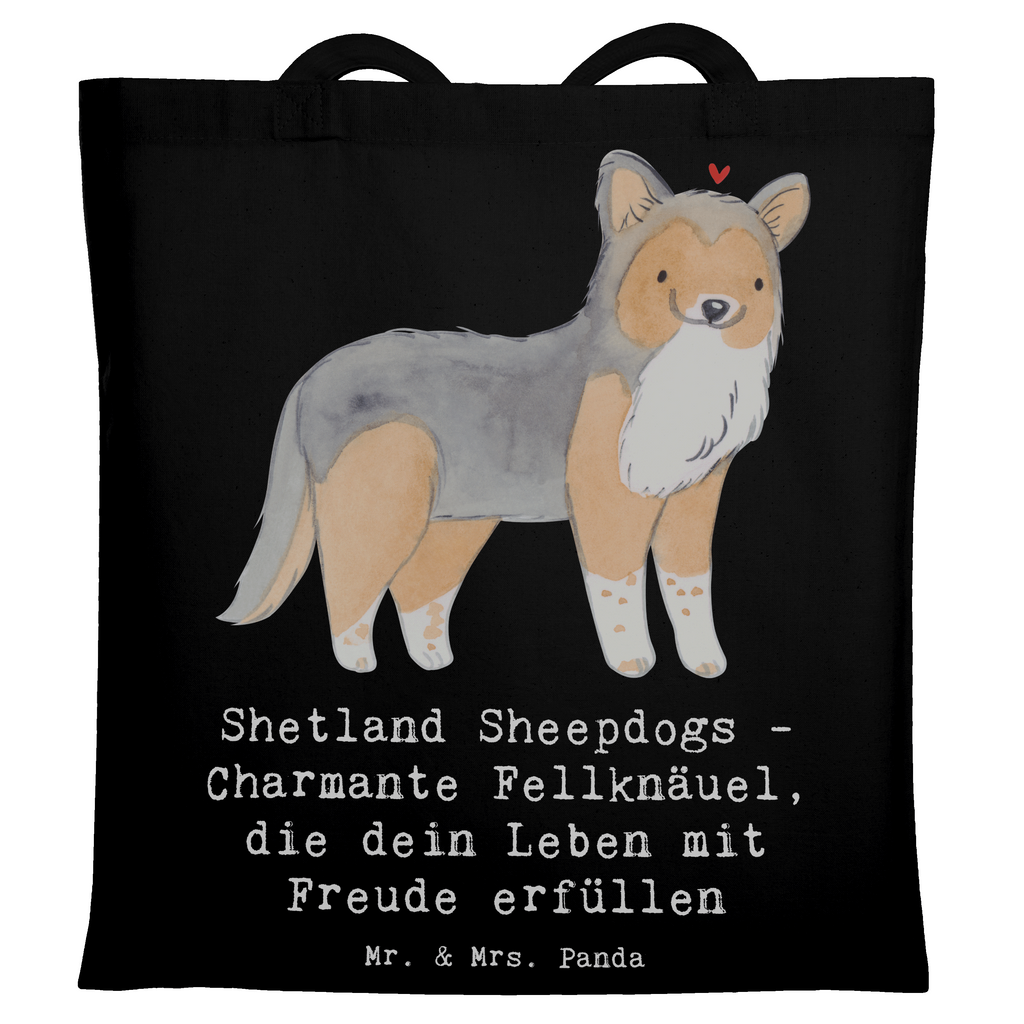 Tragetasche Shetland Sheepdog Glücksbringer Beuteltasche, Beutel, Einkaufstasche, Jutebeutel, Stoffbeutel, Tasche, Shopper, Umhängetasche, Strandtasche, Schultertasche, Stofftasche, Tragetasche, Badetasche, Jutetasche, Einkaufstüte, Laptoptasche, Hund, Hunderasse, Rassehund, Hundebesitzer, Geschenk, Tierfreund, Schenken, Welpe