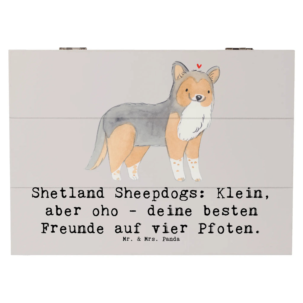 Holzkiste Shetland Sheepdog Freunde Holzkiste, Kiste, Schatzkiste, Truhe, Schatulle, XXL, Erinnerungsbox, Erinnerungskiste, Dekokiste, Aufbewahrungsbox, Geschenkbox, Geschenkdose, Hund, Hunderasse, Rassehund, Hundebesitzer, Geschenk, Tierfreund, Schenken, Welpe