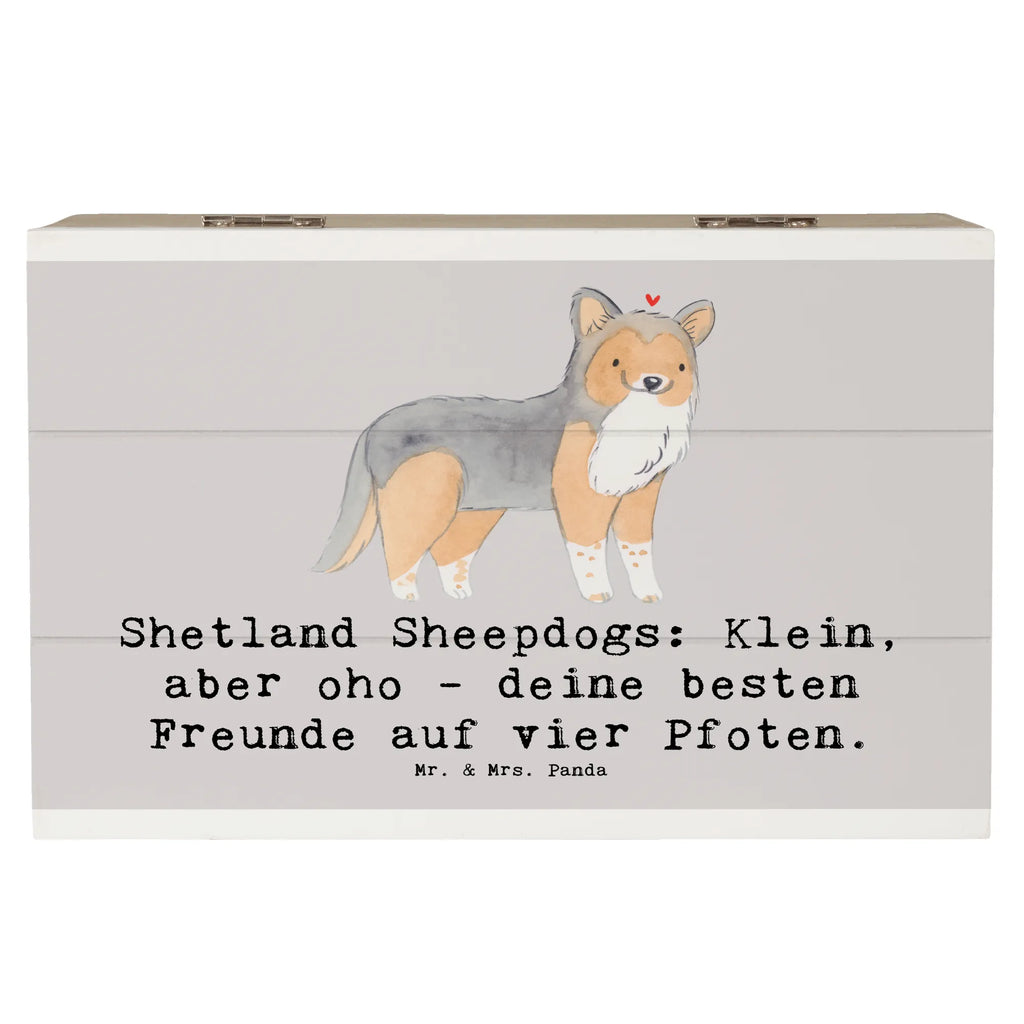 Holzkiste Shetland Sheepdog Freunde Holzkiste, Kiste, Schatzkiste, Truhe, Schatulle, XXL, Erinnerungsbox, Erinnerungskiste, Dekokiste, Aufbewahrungsbox, Geschenkbox, Geschenkdose, Hund, Hunderasse, Rassehund, Hundebesitzer, Geschenk, Tierfreund, Schenken, Welpe